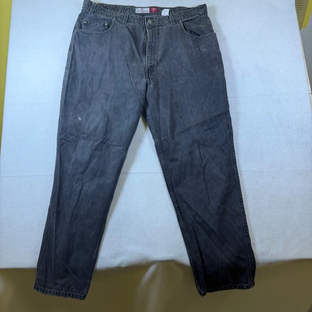 Levi Strauss Signature 545‎ Loose Fit Black Jeans Mens 44x32 Faded Denim Pants